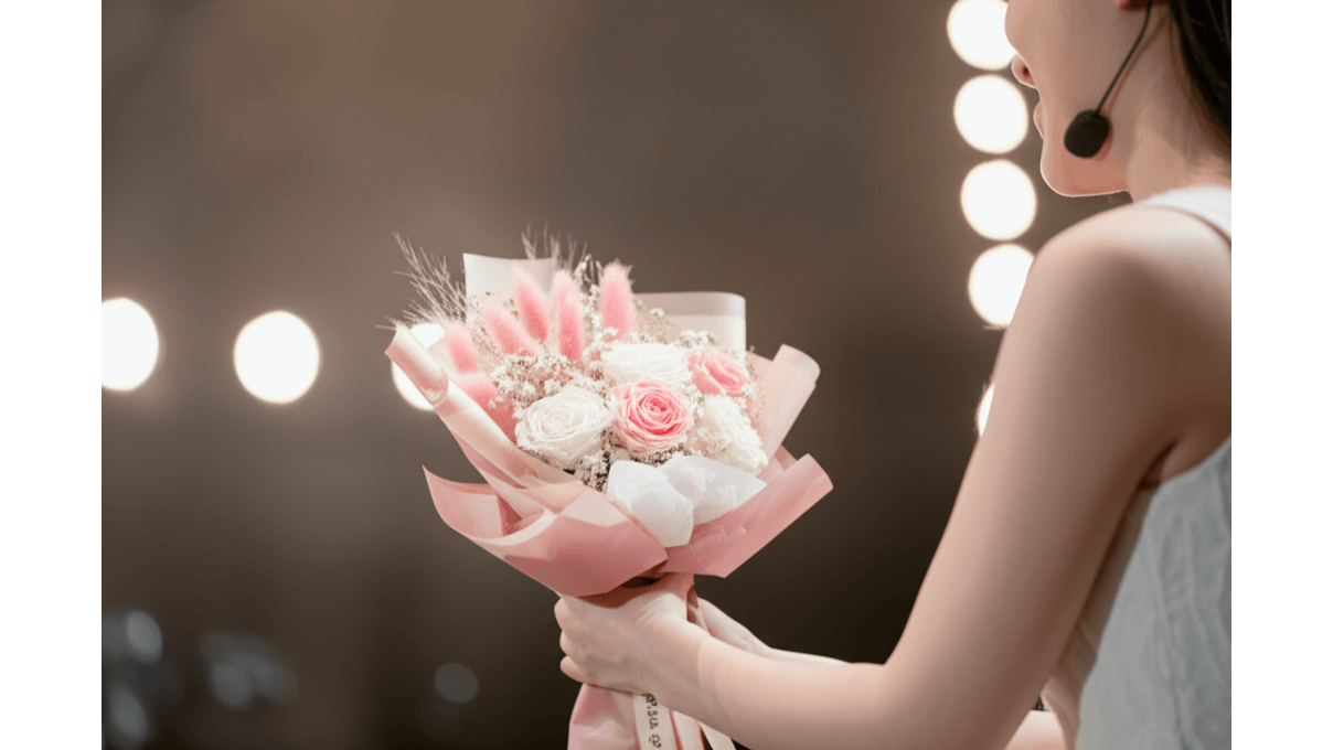 永生花演出獻花_象徵永恆祝福與藝術生命力長青