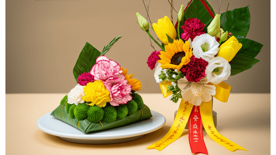 端午花禮DIY_花粽子_15x8x5cm_與花掛飾_直徑20cm_製作教學